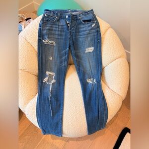 7 For All Mankind Womens Size 25 Josefina Skinny Boyfriend Distressed Jeans